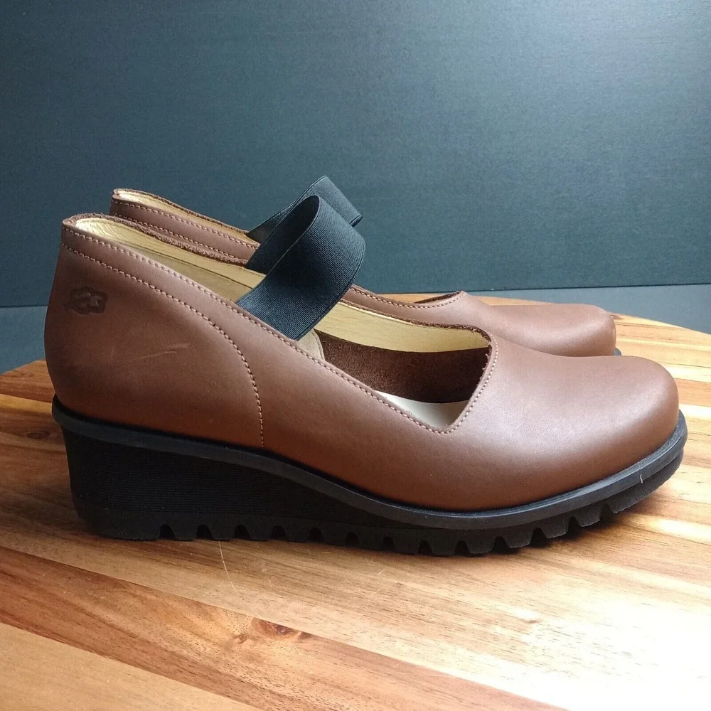Loints of Holland Shoes Leather Mary Jane Wedge‎ Size 41 Comfort Shoes